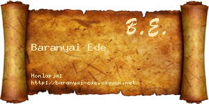 Baranyai Ede névjegykártya